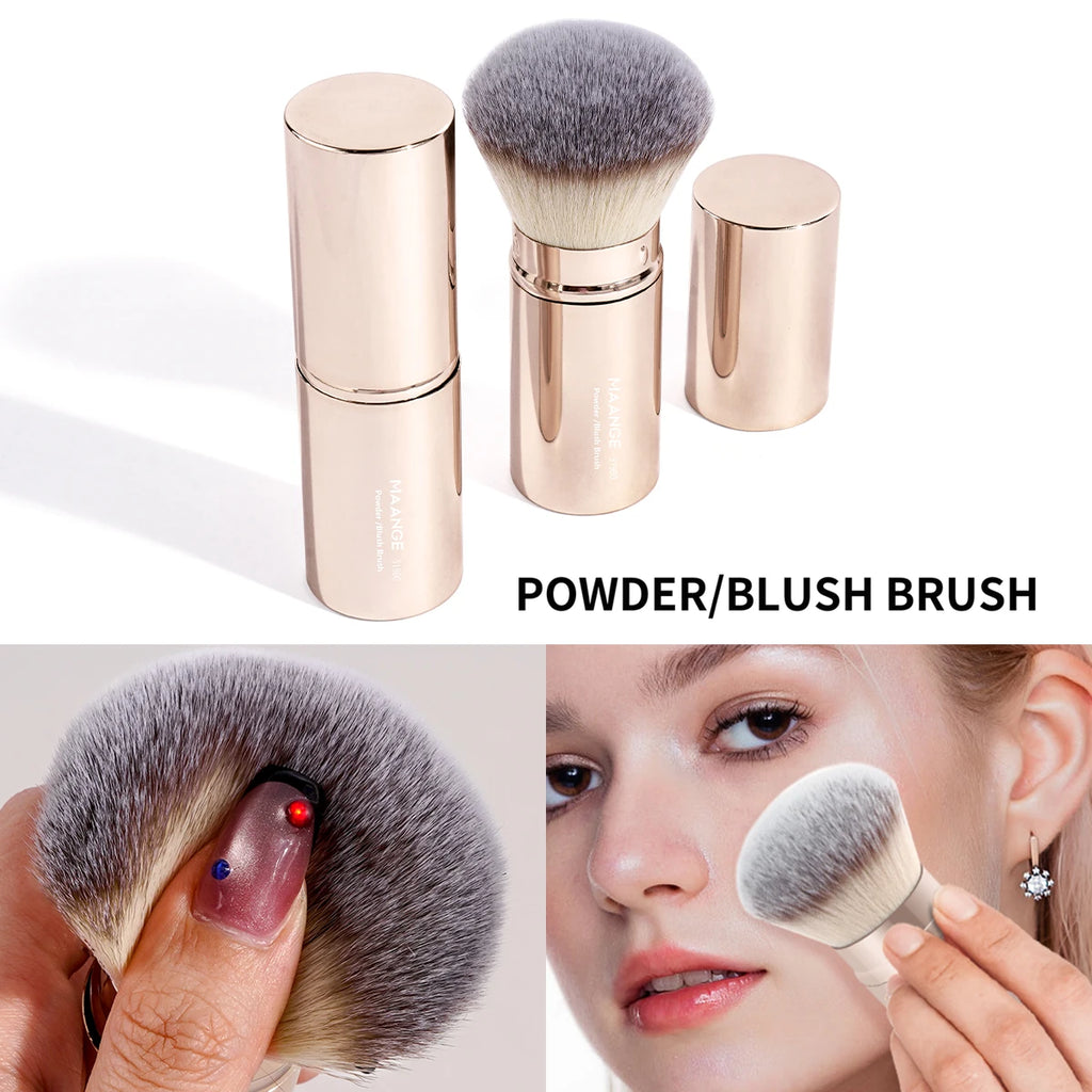 MAANGE 1PCS Retractable Foundation Makeup Brush Soft Dense Blusher Powder Concealer Makeup Brush Portable Cosmetic Makeup Tools