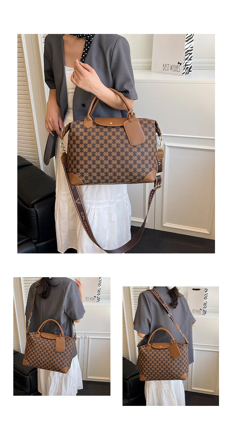 2025 New Large-Capacity Portable Tote Bag — Fashionable, Leisure & Travel-Ready, Versatile Shoulder/Crossbody Bag for Women