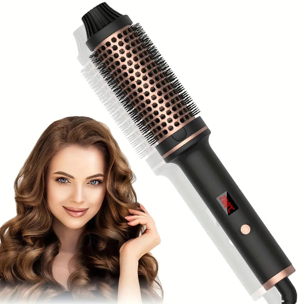 Valentine Gift Hair Curler Straightener Electric Hair Brushes Hot Comb Professional Curling Iron Heated Anti-Scald Thermal Brush