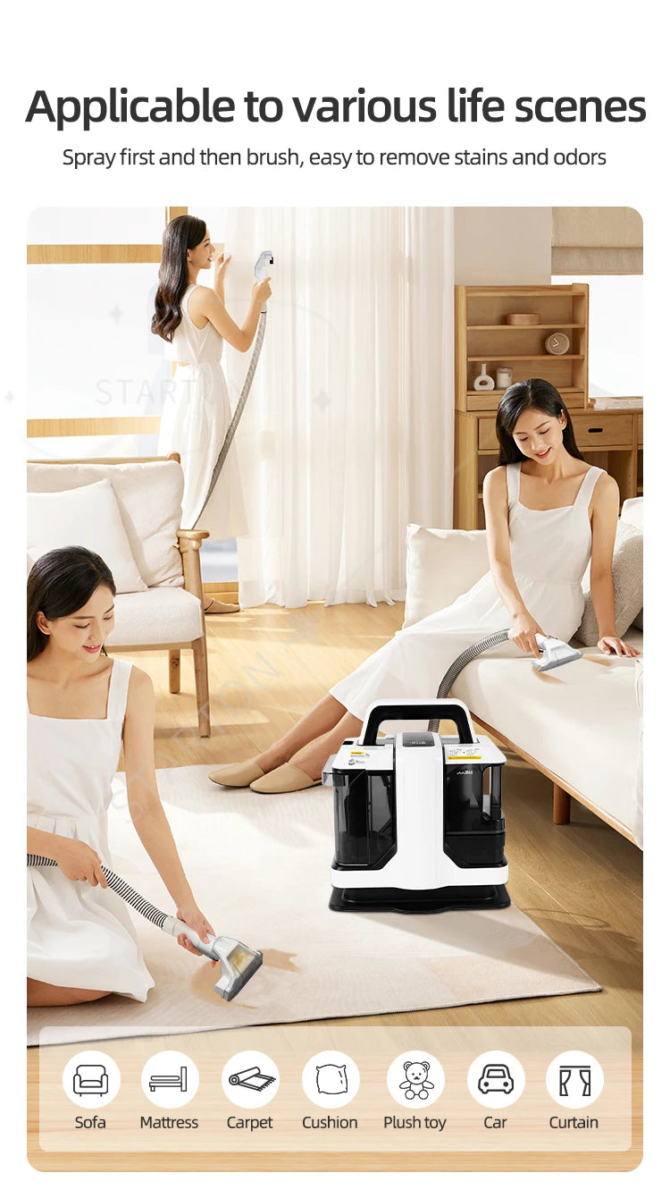 Jesun Multi-Purpose Portable Carpet and Upholstery Cleaner Cordless Spot Cleaner Stain Remover Wet Dry Vacuum Pet Stain Vacuum