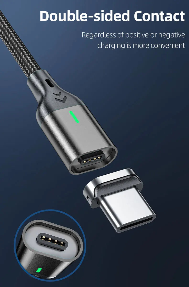 AUFU Magnetic Charge Cable 3A Fast Charging USB Type C Cable Magnet Micro USB Data Charging Wire Mobile Phone for iPhone Xiaomi