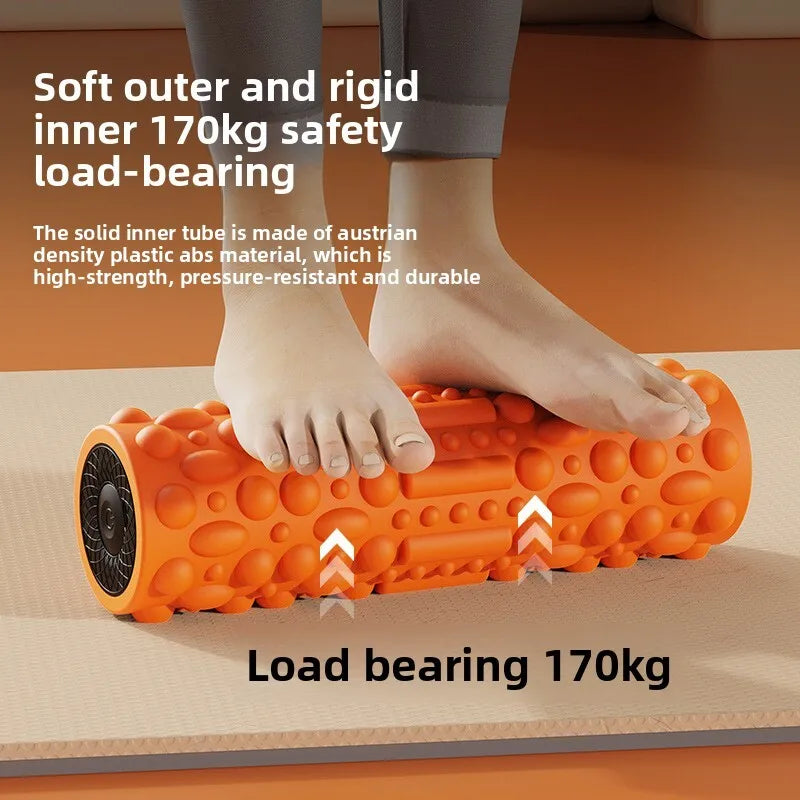 Electric Vibrating Foam Roller - Rechargeable Full Body Muscle Massager with Timer for Yoga Fitness Pain Relief Portable Massage