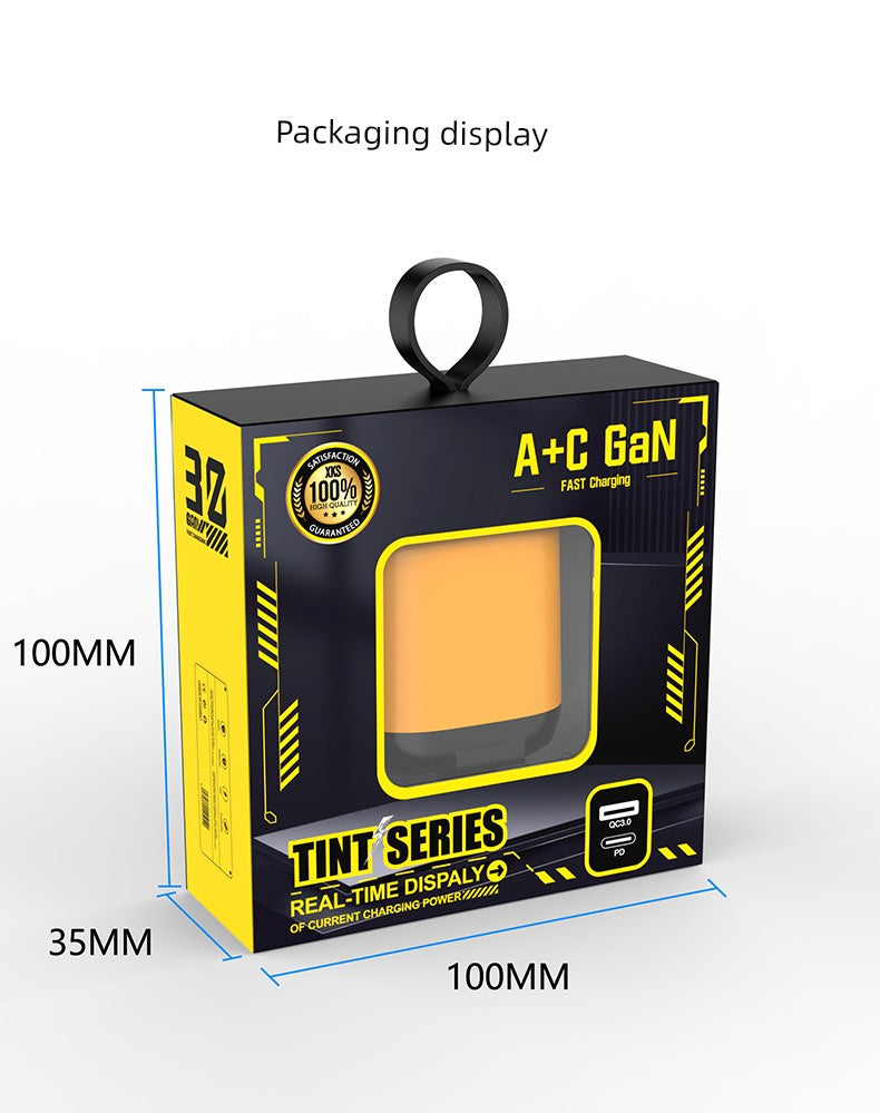 PD Gallium Nitride Two-Drag Two-Magnetic Data Cable Charging Plug