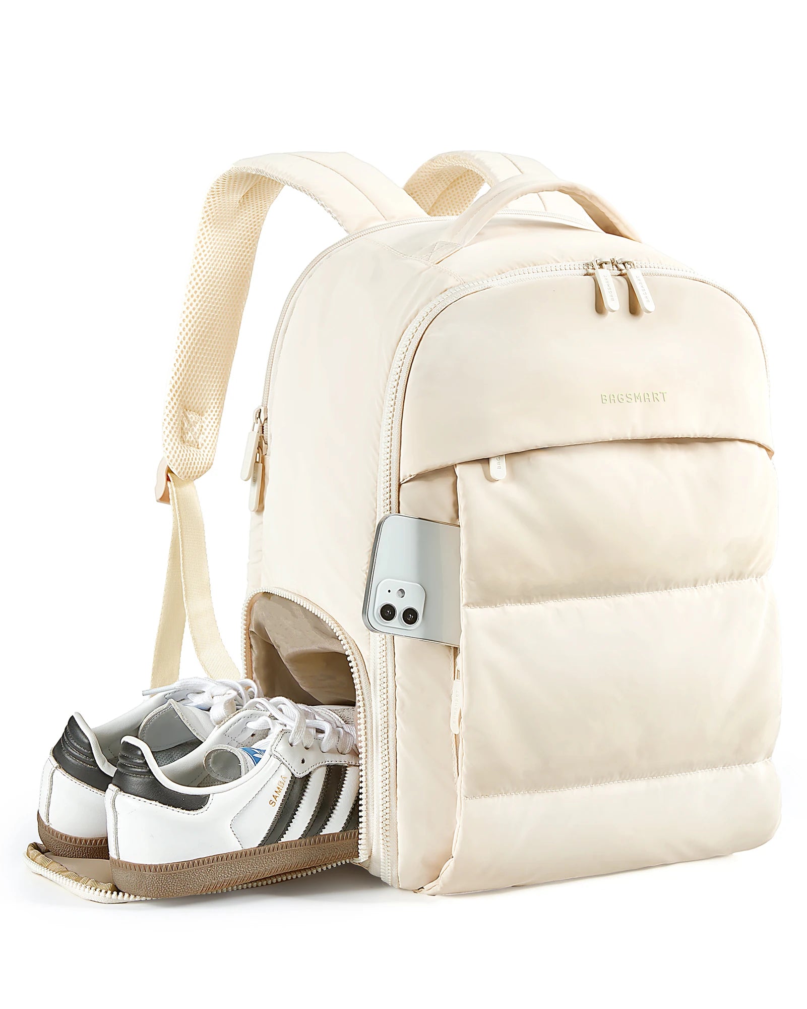 BAGSMART Women's Backpack Airline Approved Carry On with Shoe Compartment Fits 15.6" Laptop Water-Resistant Travel Backpack