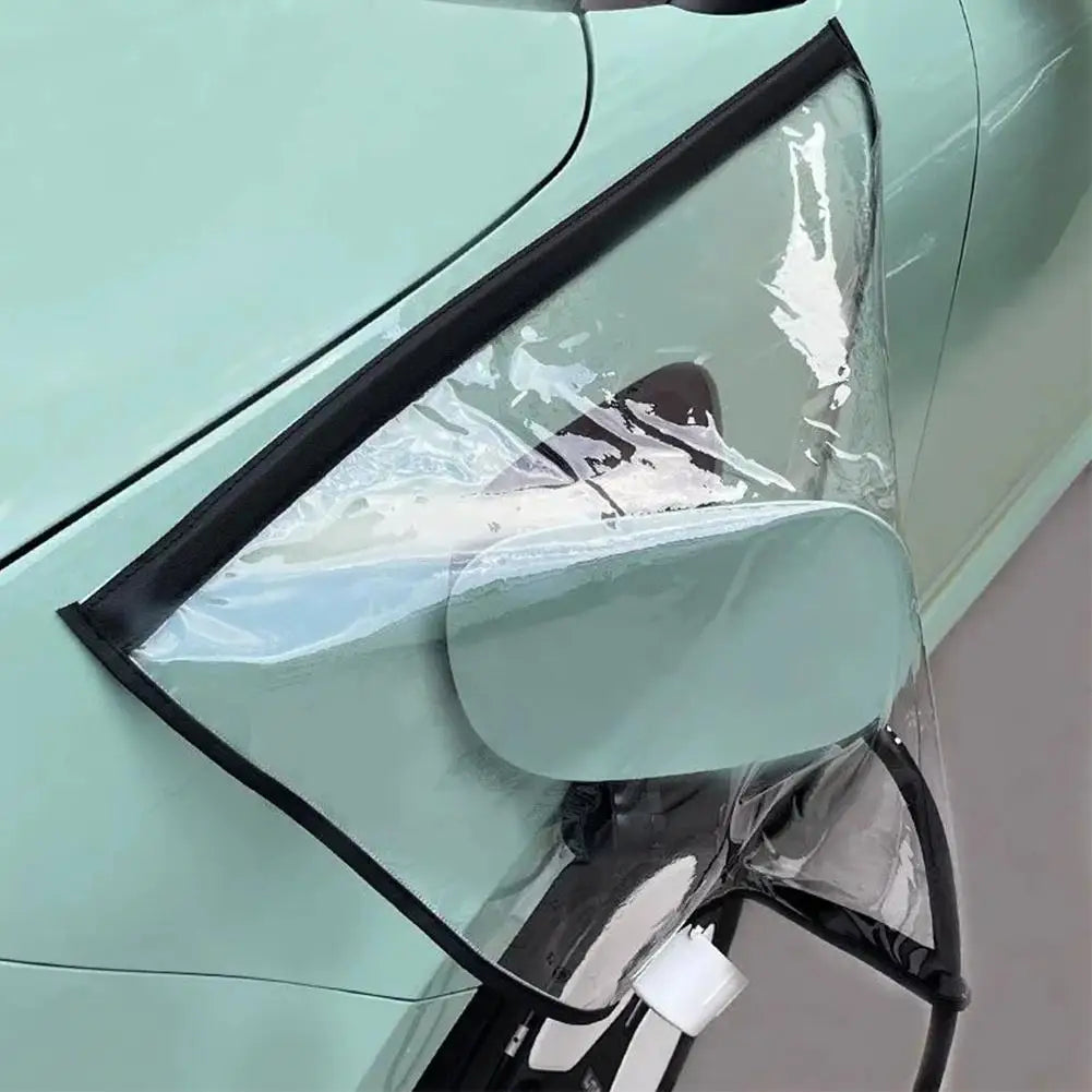 EV Charger Plug Rain Cover Magnet Transparent Charging Port Waterproof Protective Cover  Car Charging Accessories