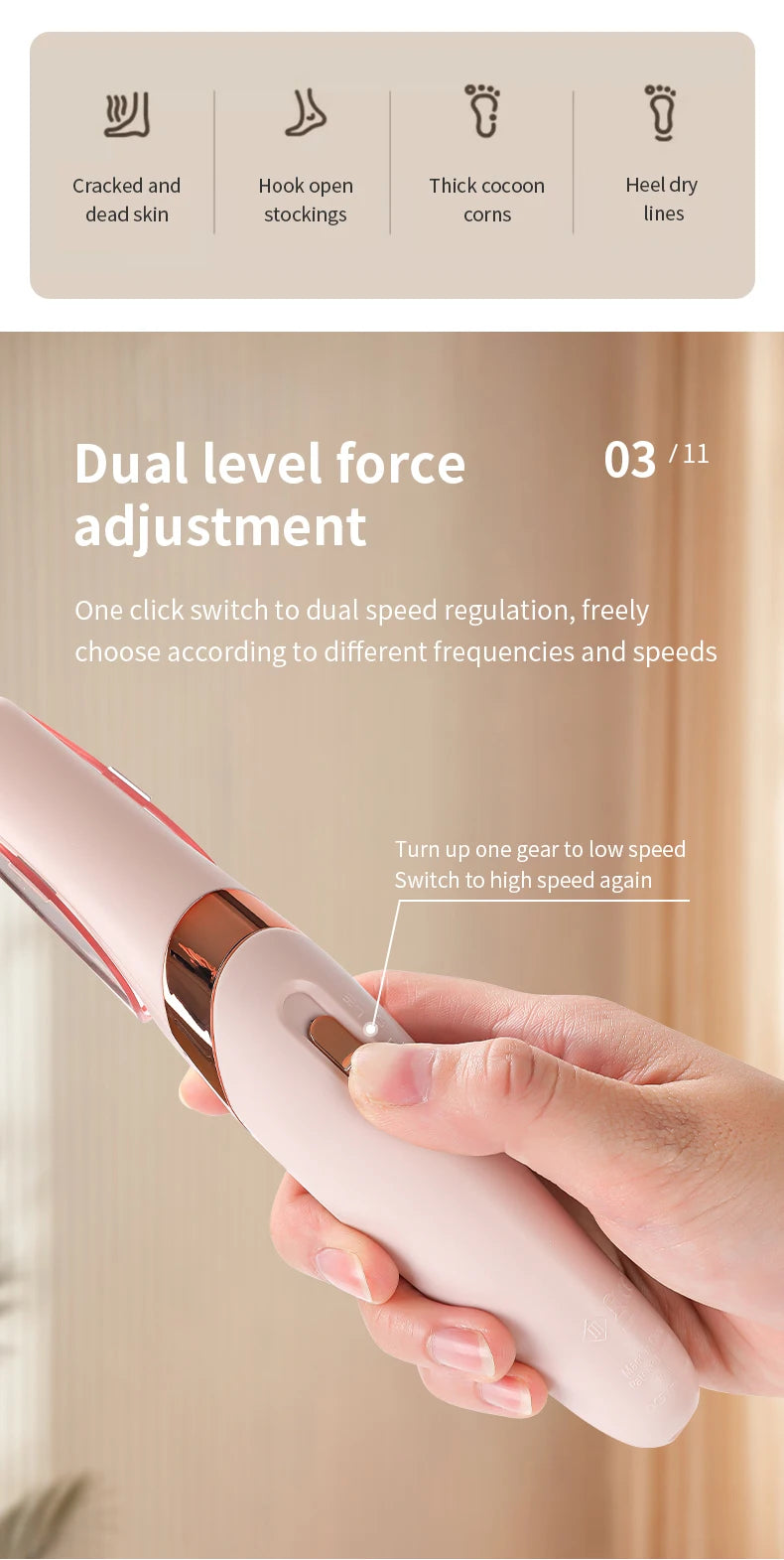 Electric Foot Grinder Automatic Foot Callus Rubbing Pedicure Dead Skin Callus Remover for Foot Rechargeable Foot Beauty Machine