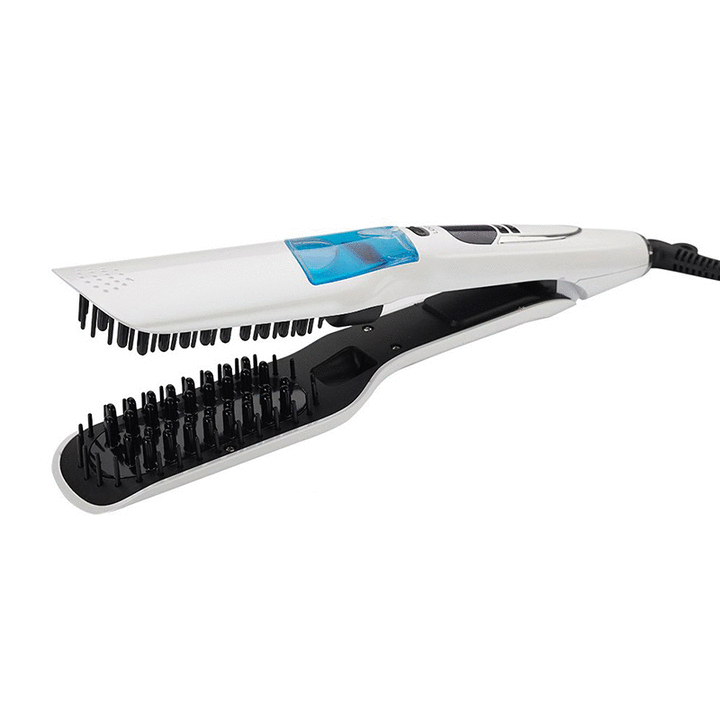 Professional Hair Straightener Brush Heating Hot Hair Combs Dual Voltage Titanium Curling Iron Steam Flat Iron