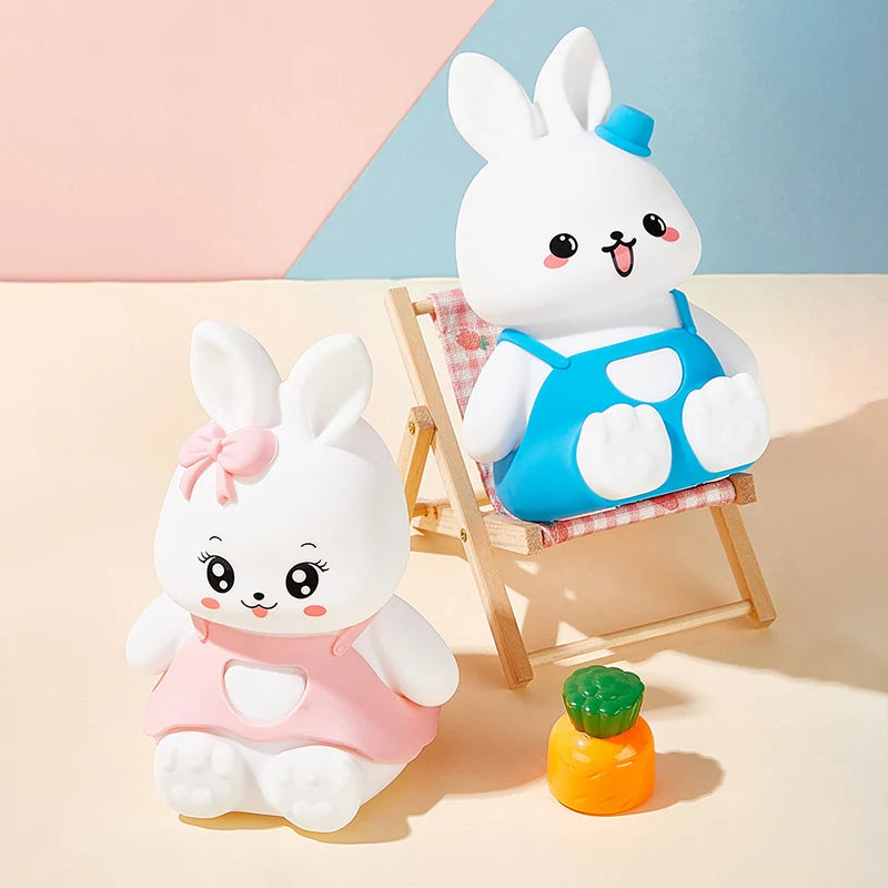 Cute Kids Night Lights 5 Colour Changing LED Silicone Rabbit Lamp with Battery, for Nursery Children Baby Camping Home Decor