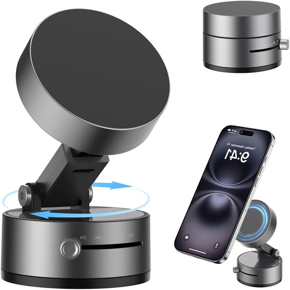 Vacuum Car  Magnetic Phone Holder Suction Cup Adjustable Phone Stand for iphone 16 pro Foldable Cell Navigation Support Bracket