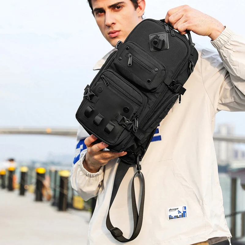 Waterproof Casual Chest Bag Multifunctional Men's Chest Bags Male Crossbody Bag Large Capacity Messenger Shoulder Packs