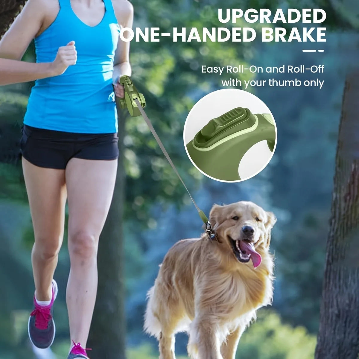 3/5M Automatic Retractable Dog Leash with LED Lights 360°Swivel No Tangle Explosion Proof Nylon Lead for Pet Walking Rope Use