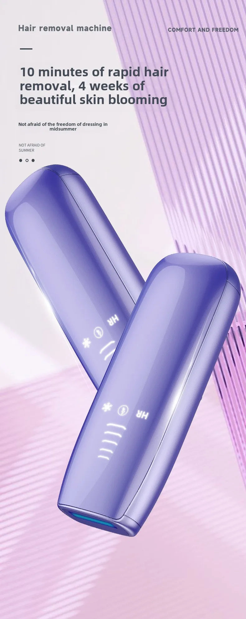 Portable IPL Laser Hair Removal Device with Ice Cooling System Painless for Smooth Skin