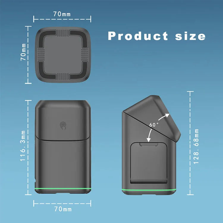 2025 Newest Universal Magnetic Charging Stand 30W Cube Rotational 3 in 1 Touch Auto Rotation Wireless Charger With Light
