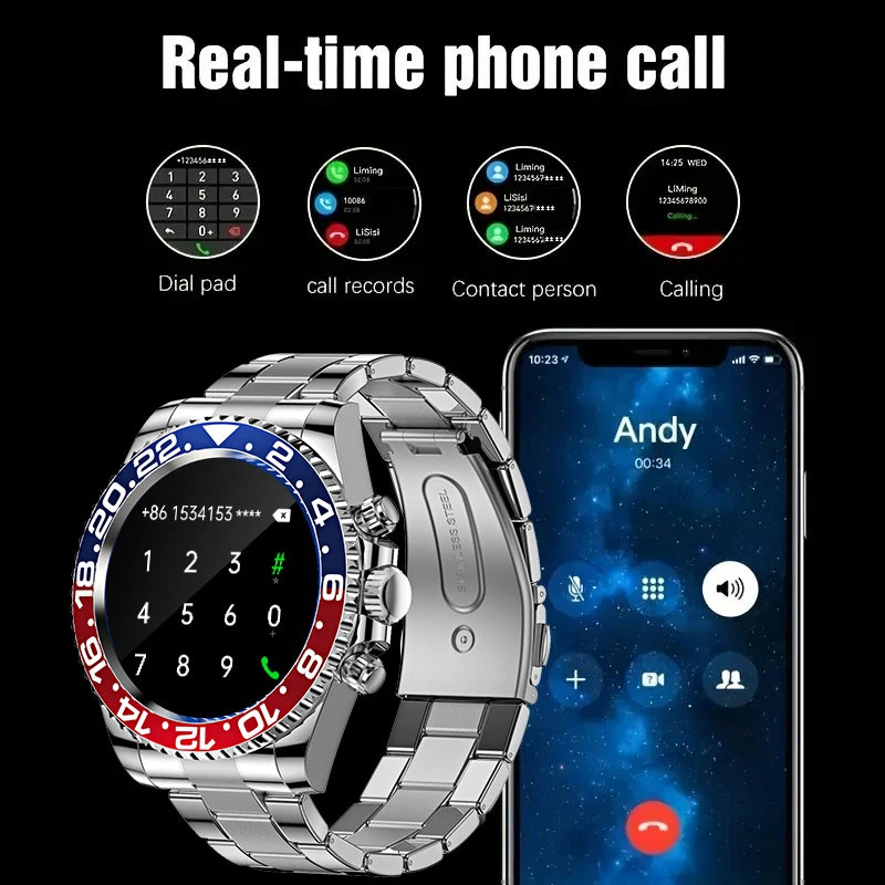 Smart Watch Man Smartwatch AW12 high-end luxury 2024 Android IOS Korean Support Steel Connected Replica Miltary pk gts4 global