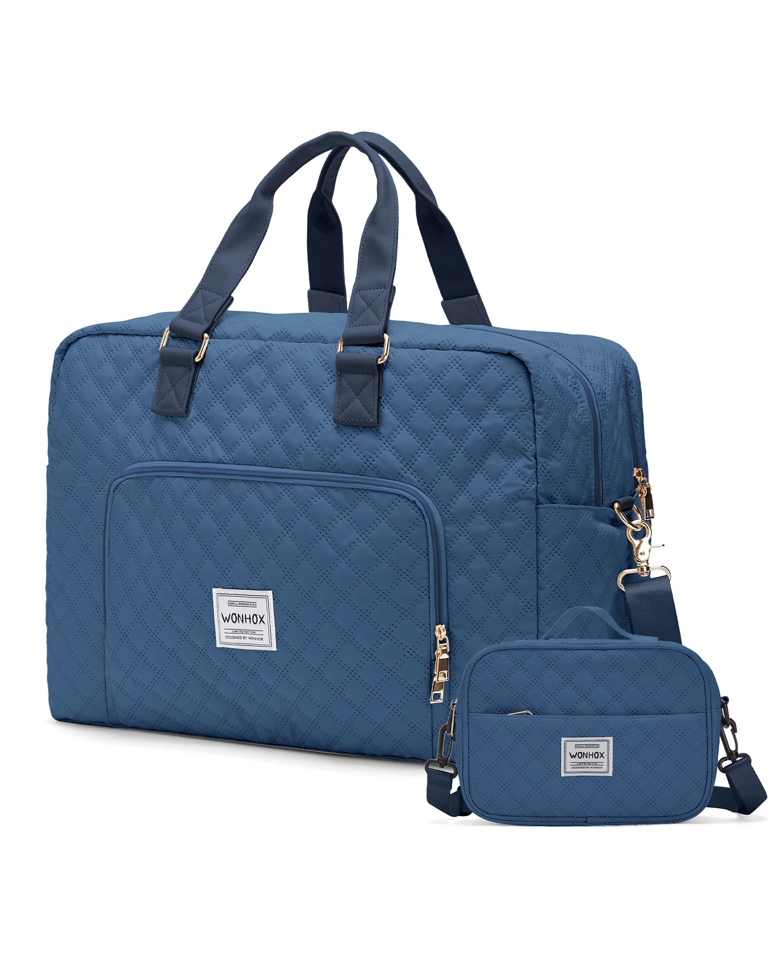 Travel Bag for Woman ,Carry On Foldable Travel Bag,Weekender Overnight Bag,Simple Women's Clothing Backpack Luggage Handbag，blue