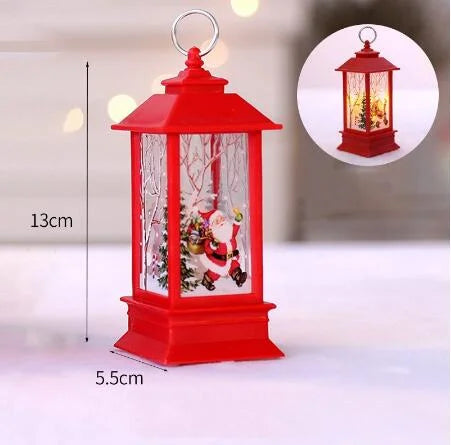 LED Night Lights Vintage Portable Oil Lamp Battery Powered Home Hanging Lanterns Child New Year Gift Christmas Party Decoration