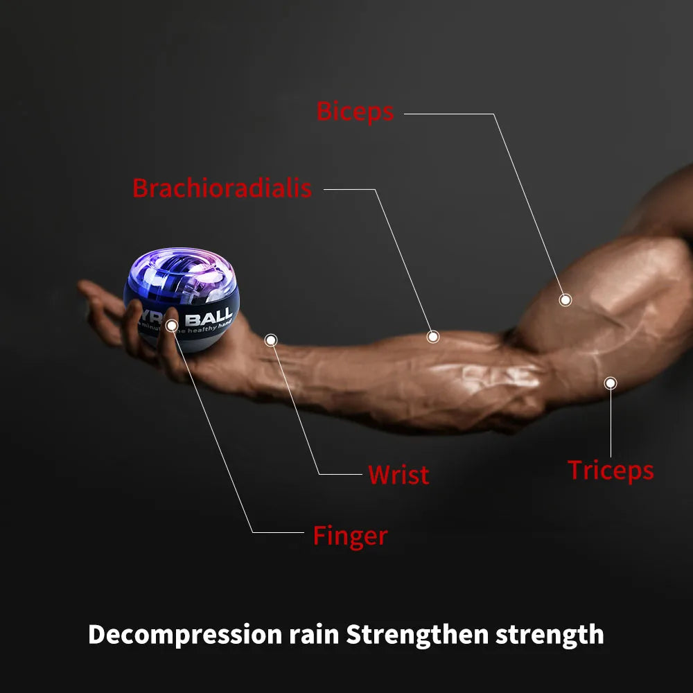 Wrist Ball Auto-Start Power Trainer Ball Wrist Strengthener Gyroscope Forearm Fitness Exerciser Power Gyro Ball Hand Trainer