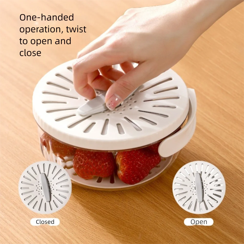 Folding Handle Rice Washing Drain Basket Multi-function with Lid Fruit Vegetable Washing Bowl 2 In 1 Plastic Fruit Strainer