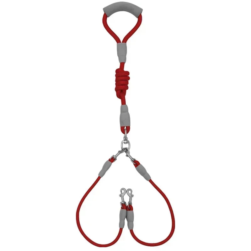Dog leash Walk dog leash Medium double dog chain Double lead One tow two leads with pet supplies