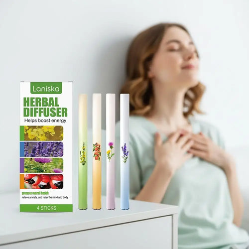 Herbal Diffuser Natural Herbal Energy Bar Lung-Clearing Ingredients Improve Respiratory Health Relieves Fatigue 4bars/Box