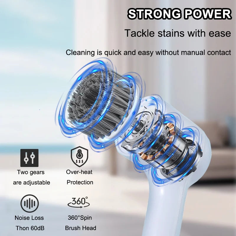 Multi-functional Electric Cleaning Brush for Kitchen and Bathroom - Wireless Handheld Power Scrubber for Dishes, and Pans