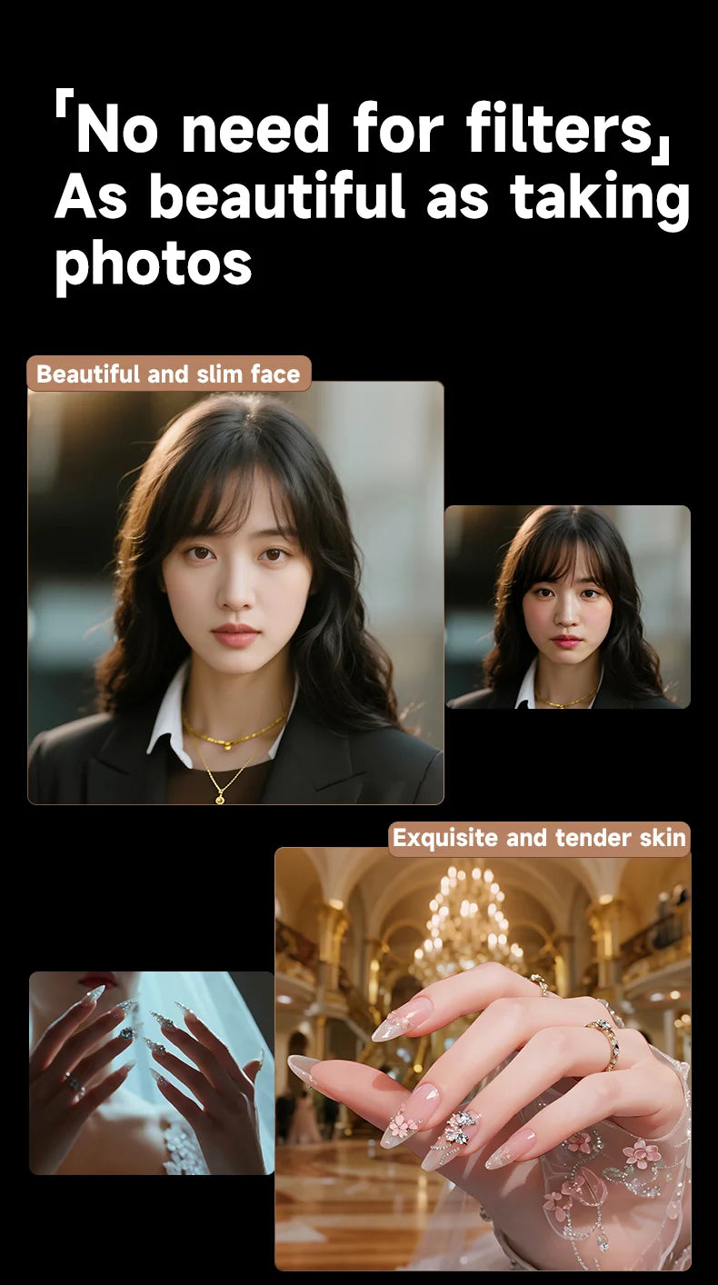 Magnetic Selfie Light Compatible with MagSafe iPhone&Android Phone Light with a Mirror 360° Folding LED Selfie Ring Fill Light