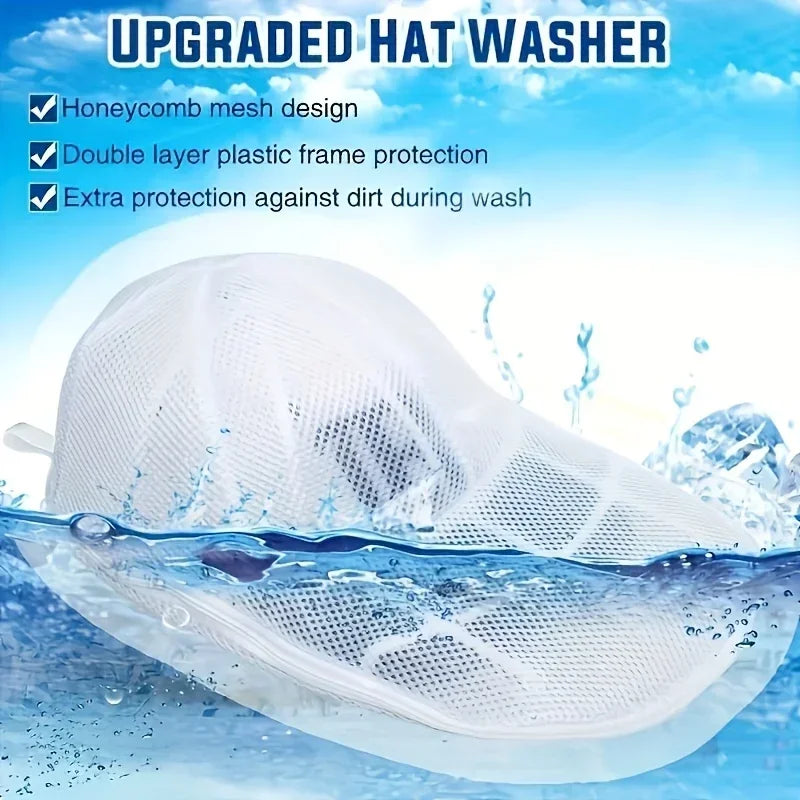 Washer Safe Hat Cleaner Cage and Mesh Laundry Bag,Baseball Cap Shape Protector for Washing Machine and Drying Laundry Organizer