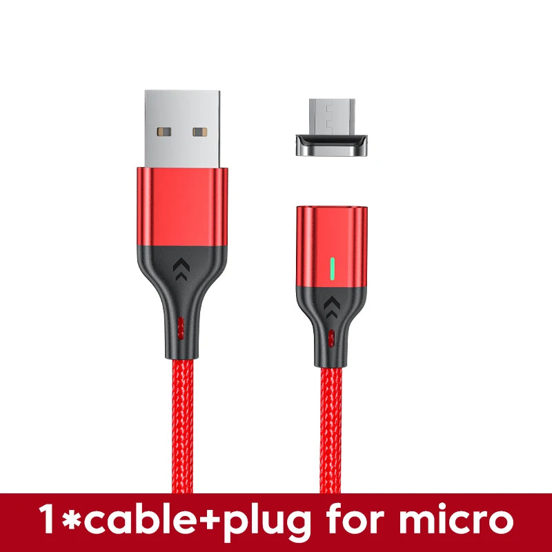 AUFU Magnetic Charge Cable 3A Fast Charging USB Type C Cable Magnet Micro USB Data Charging Wire Mobile Phone for iPhone Xiaomi