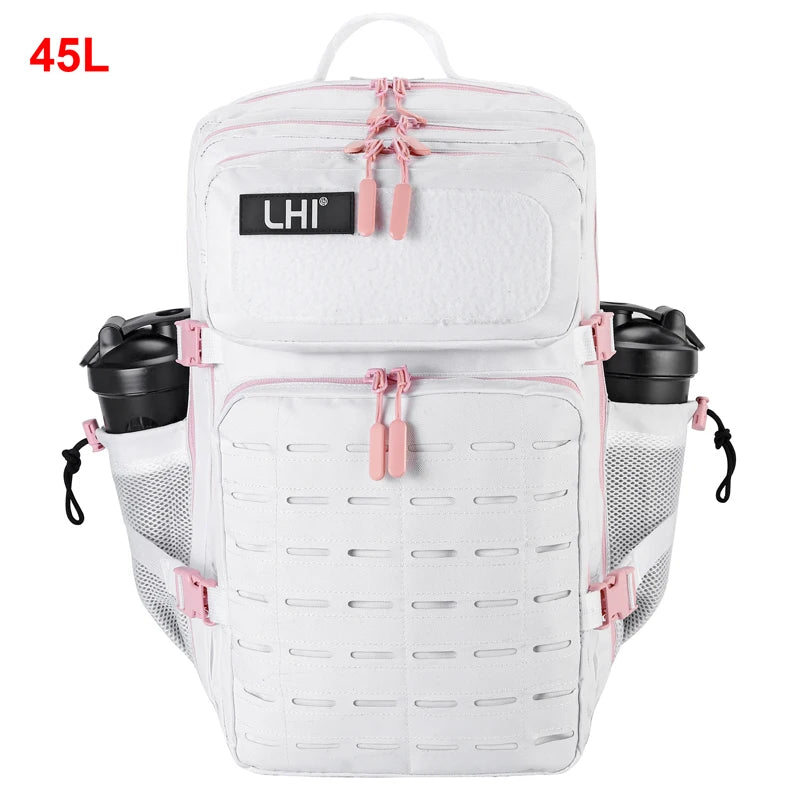 LHI 25L/35L/45L Gym Backapck Tactical Athlete Sports Fitness Bag Exercise Workout Weekend Travel Daypack with Bottle Holder