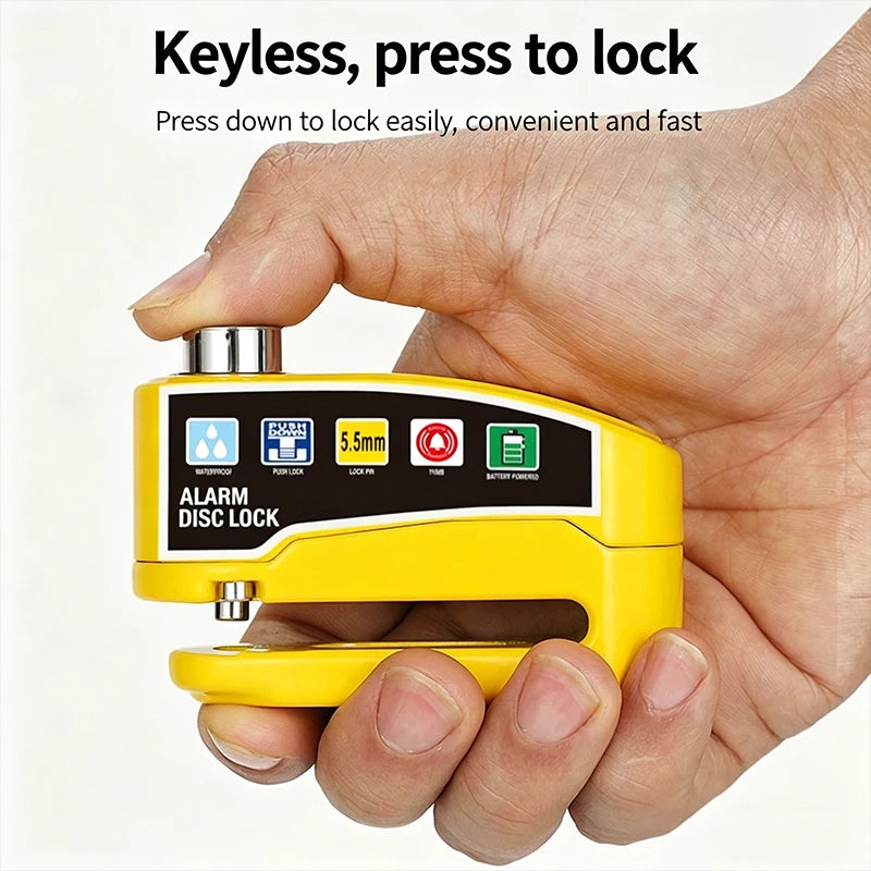 Scooter Motorcycle Burglar Alarm Lock Waterproof Bicycle Alarm 110db Warning Security Lock Moto Disc Brake Padlock Accessories