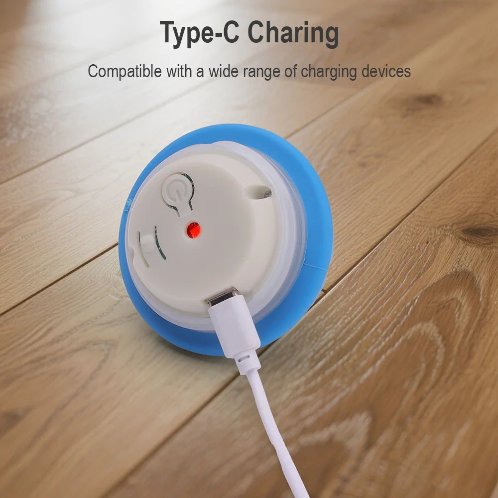 Cat Dog Interactive Ball Toy Automatic Rolling Ball Faux Tail Rechargeable Smart Pet Electric Toy Dog Cat Training Imitate Mouse