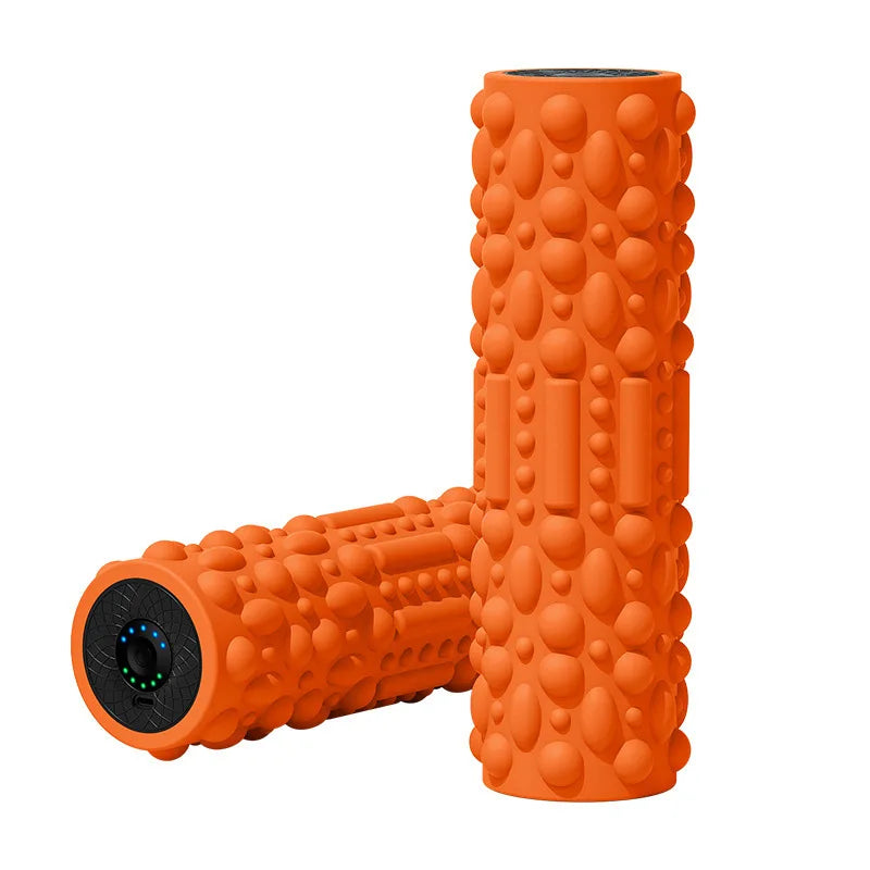 Electric Vibrating Foam Roller - Rechargeable Full Body Muscle Massager with Timer for Yoga Fitness Pain Relief Portable Massage