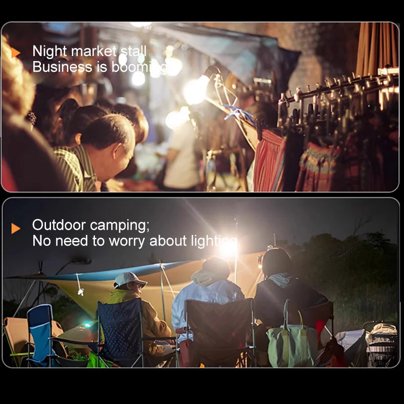 Solar LED outdoor camping lamp portable lamp configuration hook supports TYPE-C charging.
