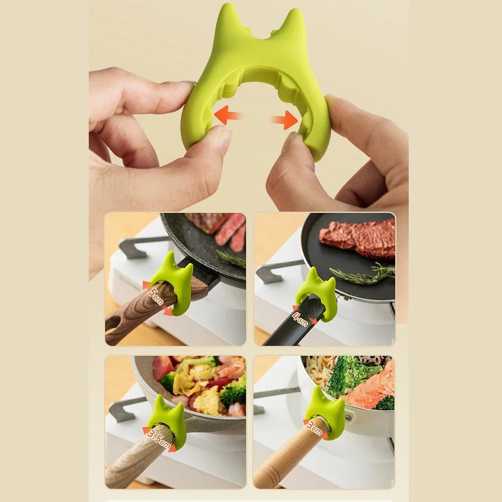 Multifunctional Spatula Holder Anti Scalding and Overflow Silicone Spoon Holder Clip Creative Integrated Devil Cooking Pot Clip