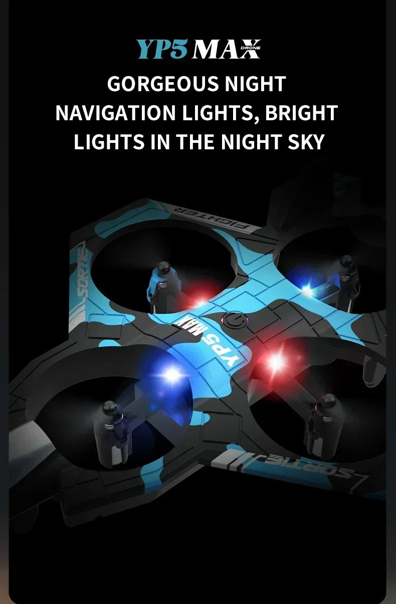 2025 New Fighter Quadcopter Drone Stunt Light RC Aircraft Four Channel Hovering Alta Altitude Rolling Special Effect