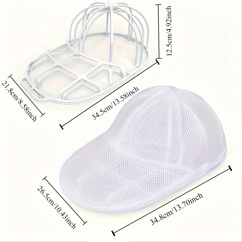 Washer Safe Hat Cleaner Cage and Mesh Laundry Bag,Baseball Cap Shape Protector for Washing Machine and Drying Laundry Organizer