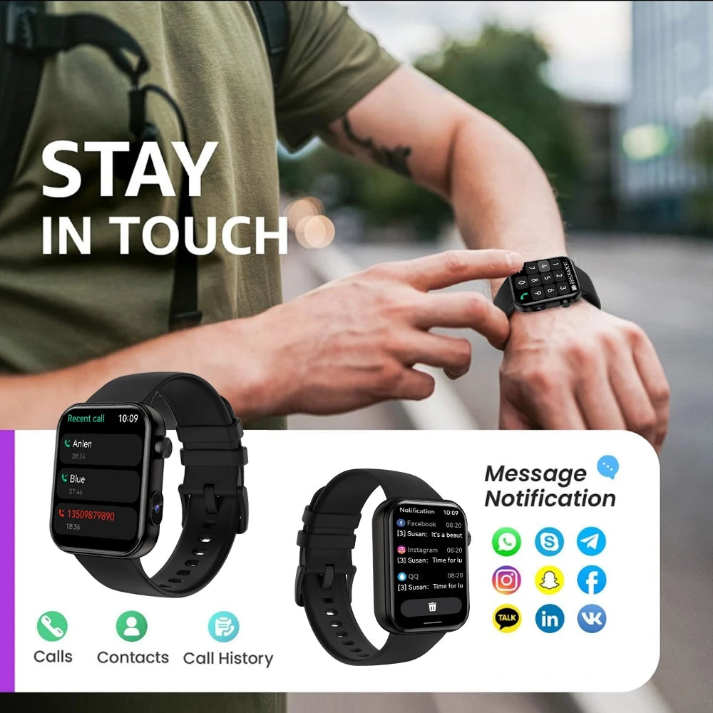New Smart Watch Women Men Camera Take Photo Record Video Heart rate Sports Fitness Waterproof Bluetooth Call For Android iOS