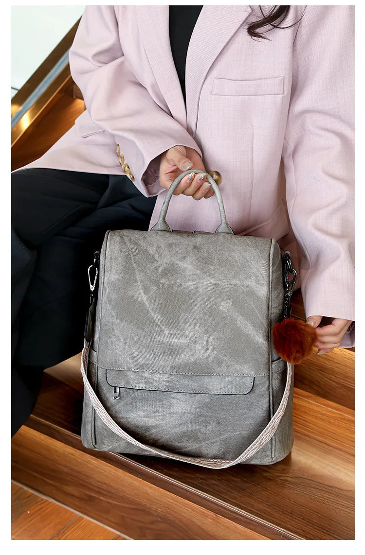 Womens Purse Leather Backpack Purse for Women Fashion Backpack Ladies Designer Ladies Shoulder Bags for Travel College Work