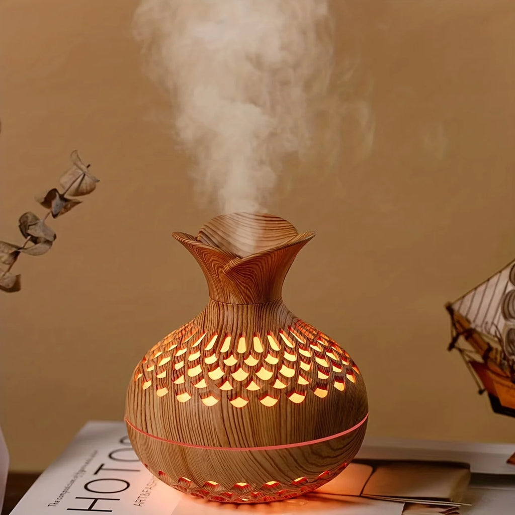 300ml wooden vase colorful light Cool Mist Air Humidifier Aromatherapy essential oil Diffuser usb mini Humidificador