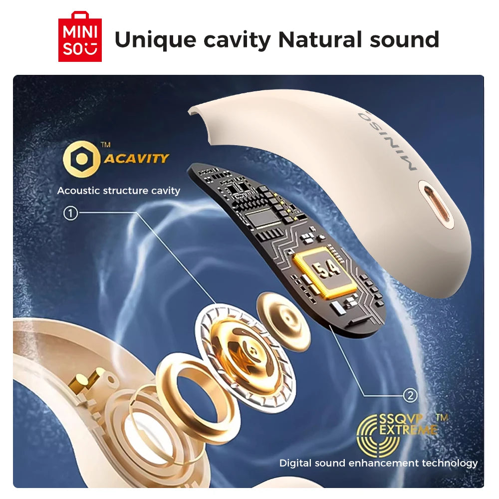 MINISO X33 Earphone Bluetooth 5.4 True Wireless Earbuds Low Latency Headphones Superb Bass HiFi Sport Headset With Mic