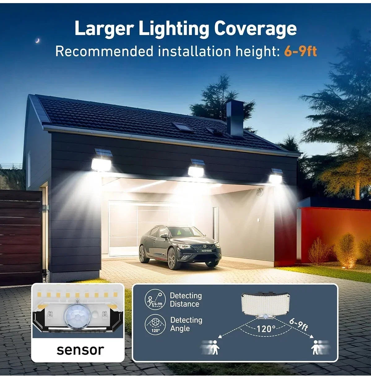 1-2pcs Super Bright 234LED Solar Light, IR Sensor Street Light, Decorative Wall Light, Multiple Switch Modes with Remote Control