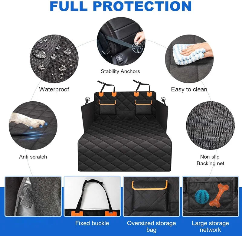 Waterproof Dog Car Seat Cover Trunk Case Dog Car Transporter Travel Mat Pad Dog Carriers Hammock For Small Medium Large Dogs