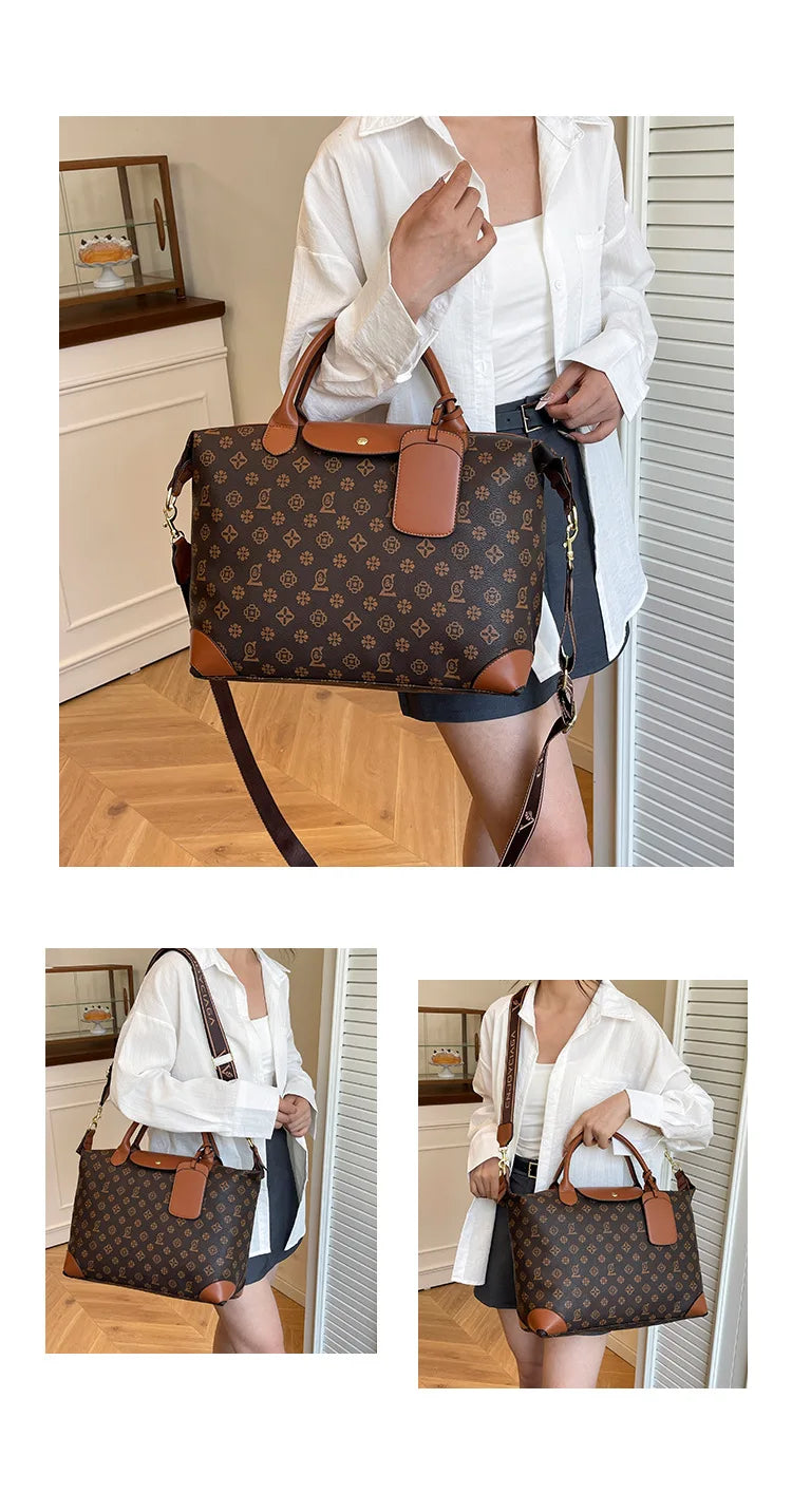 2025 New Large-Capacity Portable Tote Bag — Fashionable, Leisure & Travel-Ready, Versatile Shoulder/Crossbody Bag for Women