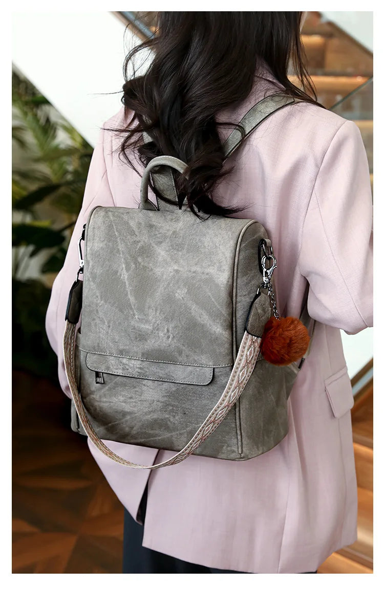 Womens Purse Leather Backpack Purse for Women Fashion Backpack Ladies Designer Ladies Shoulder Bags for Travel College Work