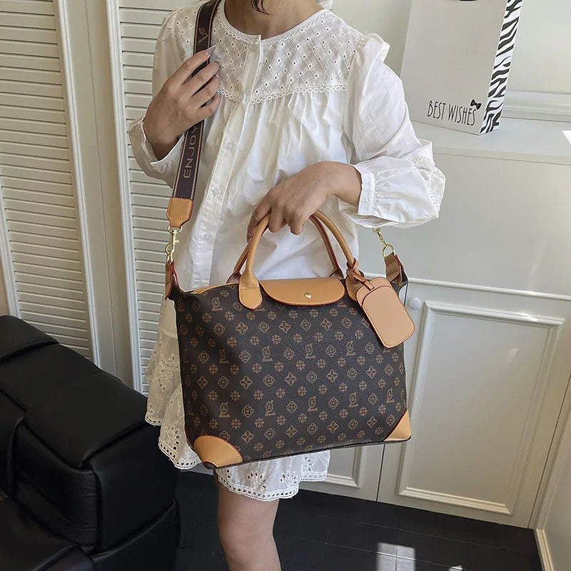 2025 New Large-Capacity Portable Tote Bag — Fashionable, Leisure & Travel-Ready, Versatile Shoulder/Crossbody Bag for Women