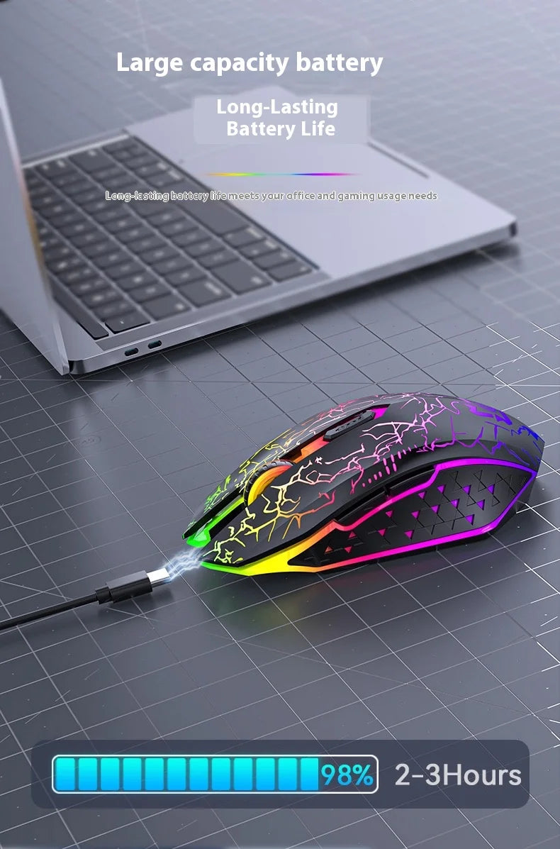 2.4G Bluetooth Wireless Mouse Gaming Mouse Silent Mouse Rechargeable Mouse 800-1200-1600 DPI Mouse Mice for PC Laptop Macbook