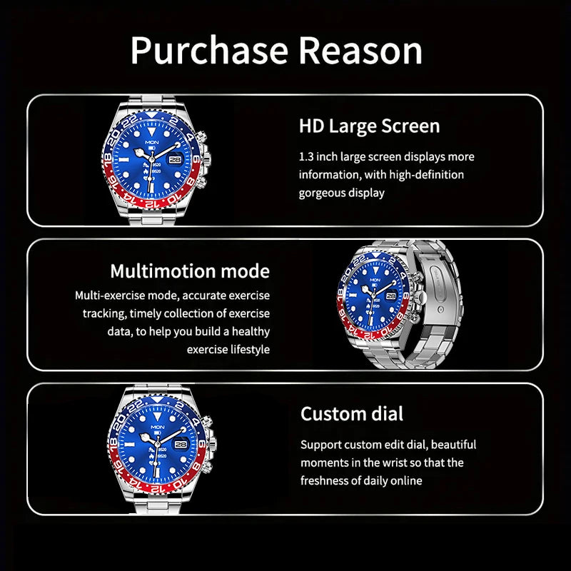 Smart Watch Man Smartwatch AW12 high-end luxury 2024 Android IOS Korean Support Steel Connected Replica Miltary pk gts4 global