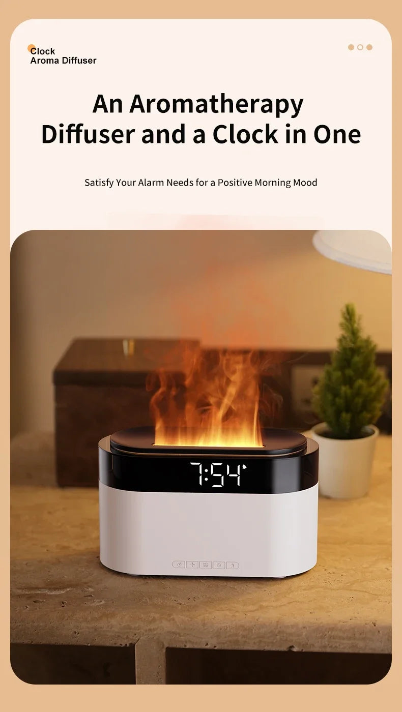 New Air Humidifier Home Colorful Lamp USB Charge Remote Control Essential Oil Spray Aroma Diffuser with Alarm Clock Humidifiers