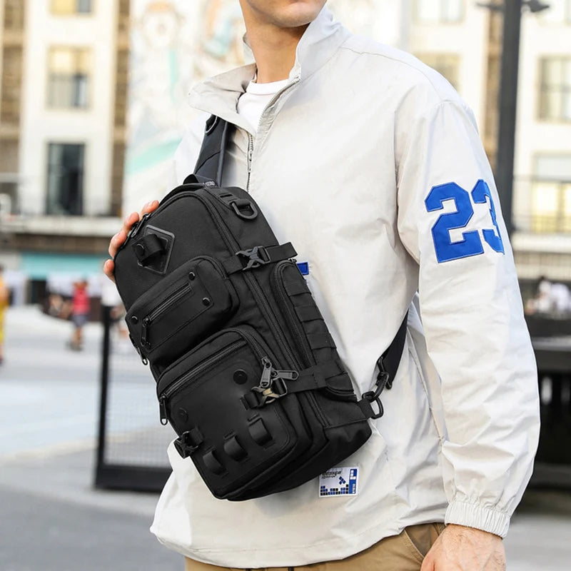 Waterproof Casual Chest Bag Multifunctional Men's Chest Bags Male Crossbody Bag Large Capacity Messenger Shoulder Packs