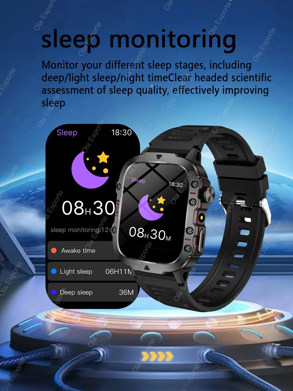 New Military GPS Smartwatch LED Flashlight Fitness IP68 Waterproof Outdoor Sports Tracker Bluetooth Calls Smart Watch Men Women